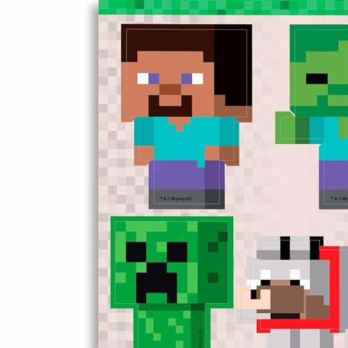 Image of Minecraft Characters Adhesive Vinyl Decal Sticker Set - Fun Minecraft Stickers for Car, Water Bottle or Laptop, 1 Pack (4 Count)