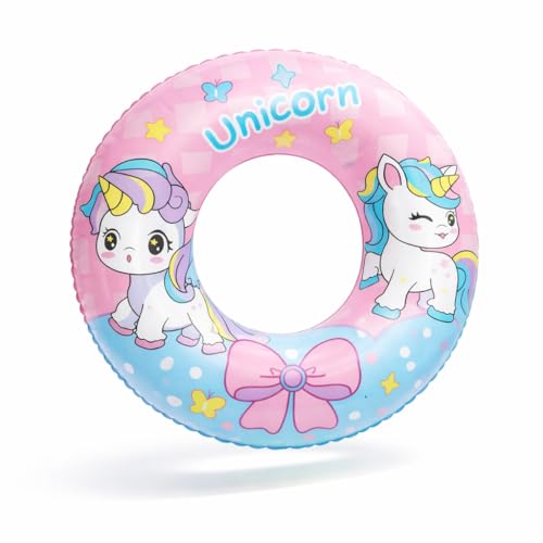 Image of Summer Unicorn Kids Inflatable Swim Ring, Blue Shark Pool Float Tube 1 PCS 70 CM (Multi Design)