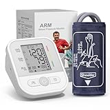 NWOUIIAY Oberarm-Blutdruckmessgerät mit LCD-Display und verstellbarer Manschette (22–42 cm), automatisches Blutdruckmessgerät mit One-Touch-Bedienung