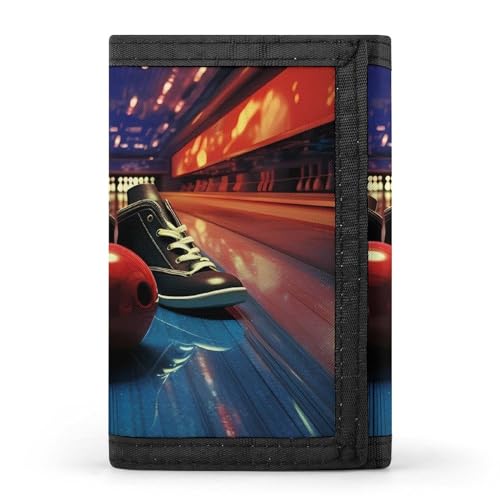 Scarpe da bowling e palle portafoglio tre volte carino slot per carte titolare pochette portafogli per uomo donna Stile: Taglia unica