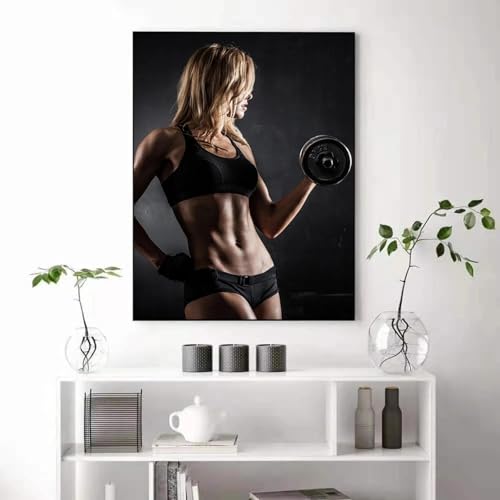 Toile de fitness sexy 80x150 cm sans cadre impression haute definition femme athle
