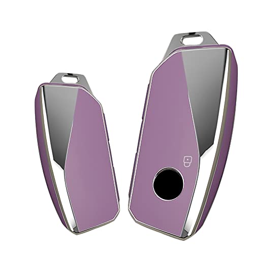 KUNIO Key Fob Cover fit for BMW X7 X1 U11 iX ix1 Tourer U06 X6 XM 7 Series G07 I7 2023 Car Key Case Key Cover TPU Key fob cover Key Chain Accessories A Purple - Image 3