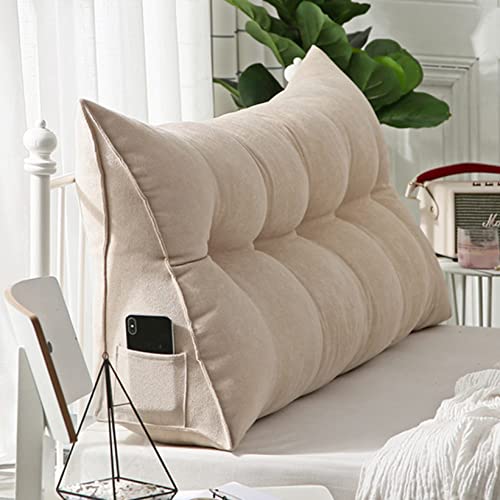 クッション 背もたれ ヘッドボード 三角形まくら ソフトケース 100X50cm 腰部クッション バックレスト ベッドサイド 出窓 レッド 疲れにくい ベッド ロング グレー ピロー 大きい ランバーサポート 腰椎パッド ベージュ モダン シンプル 200