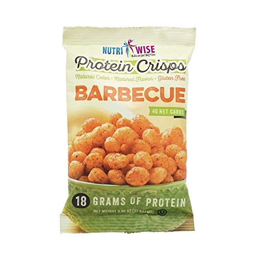 NutriWise - Barbeque Protein Crisps | 7/Bags | Healthy Gluten Free Snack | High 18g Protein, Low Carb, Low Calorie, Low Fat, Low Sugar