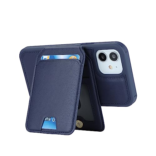 Étui portefeuille iPhone 12 chic bleu foncé finitions magnétiques