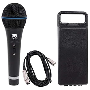 Rockville RMM-XLR Dynamic Cardioid Professional Metal Microphone W/10′ XLR Cable., Black