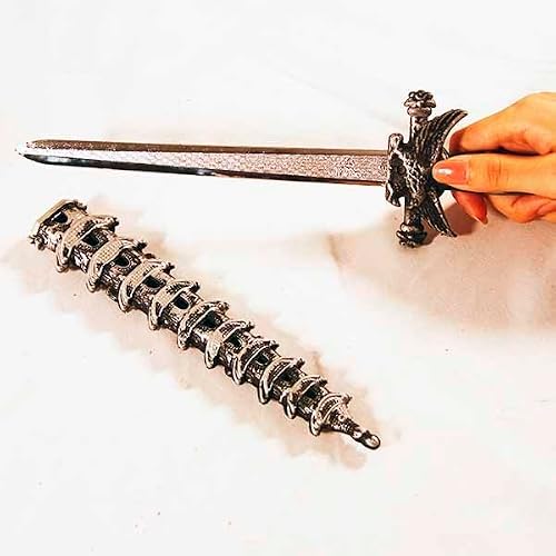 SUNNYHILL 2 Pcs Toy Sword Dagger Knife with Sheath Fake Knife Prop Knife Not Sharp Cosplay Sword Cool Knife 12.5 Inches (Bronze)