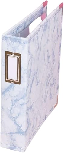 Craftelier - Álbum de anillos de cuero ecológico con 5 fundas de plástico de 6" x 8" (15,24 x 20,32 cm)  2 Sistema de anillas en D de metal dorado y