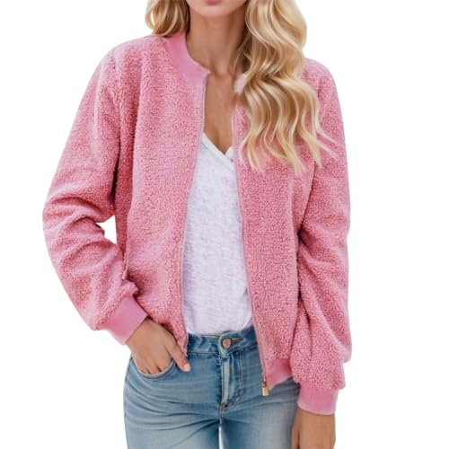 Veste femme fausse fourrure longue hiver chaude mi saison col O
