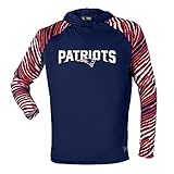 Zubaz NFL Men's Zebra Light Weight Hoodie, New England Patriots, X-Large Navy/Red
