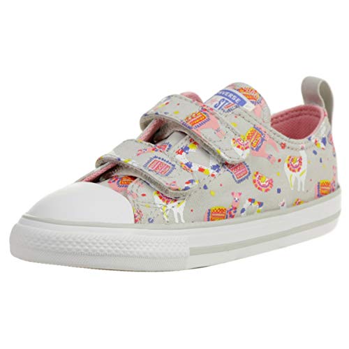 Converse Chuck Taylor All Star 2V Llama Ox Souris/Coastal Pink Canvas Baskets pour enfant - Gris - gris, 38 EU