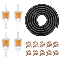 Benzinschlauch Kit 2 Meter Kraftstoffleitung Ø 5 mm Innendurchmesser Kraftstoffschlauch mit 10 Stück Schlauchschellen und 4 Benzinfilter für Auto Motorrad Roller