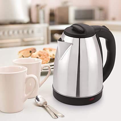 FD Creation Scarlett Electric Kettle 2 Liter Multipurpose Large Size Tea Coffee Maker Water Boiler with Handle (Silver)