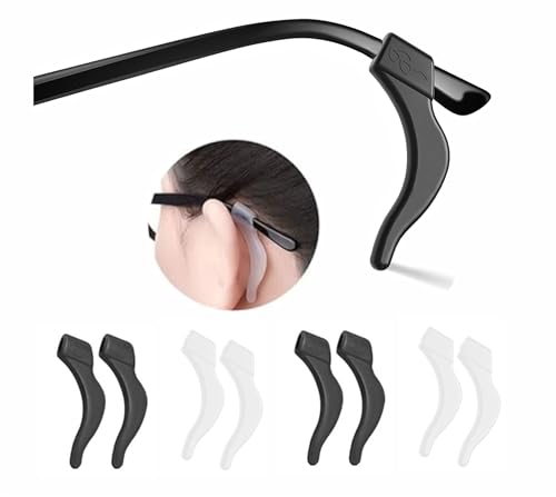 Image of FEORA Ear Grips Supporter for Spectacles Hook Temple Tips Retainer Spectacle holder Eye Glasses Spec supporter hooks Anti Slipping Anti-Fall Eye Glass Holder for Eyewear Specs holder Strap - Pairs