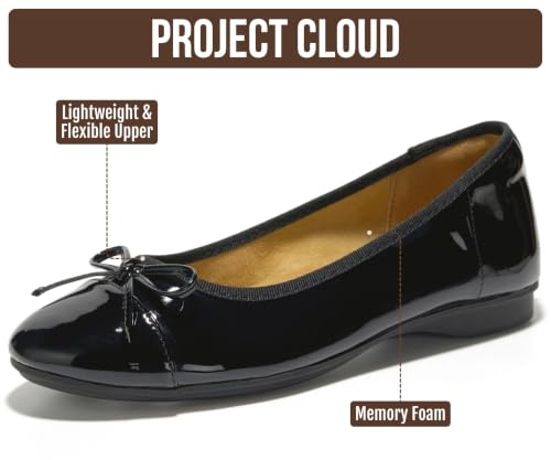Image of Project Cloud Ballet Flats for Women Shoes - Genuine Leather Insole and Lightweight Mary Jane Flats - Non-Slip and Comfortable Womens Shoes