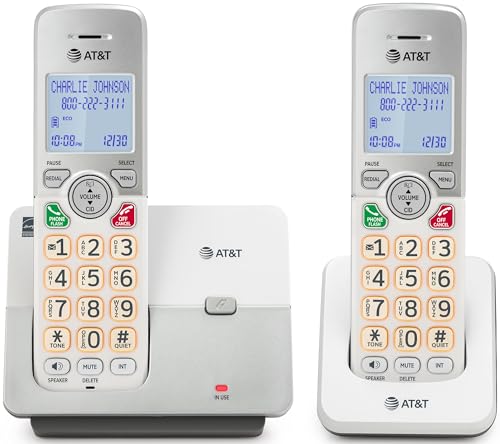 Image of AT&T EL1121-2 2-Handset DECT 6.0 Cordless Landline Phone | Caller ID, Simulated Full-Duplex Speakerphone, Backlit Display & Keypad, Quiet & ECO Mode