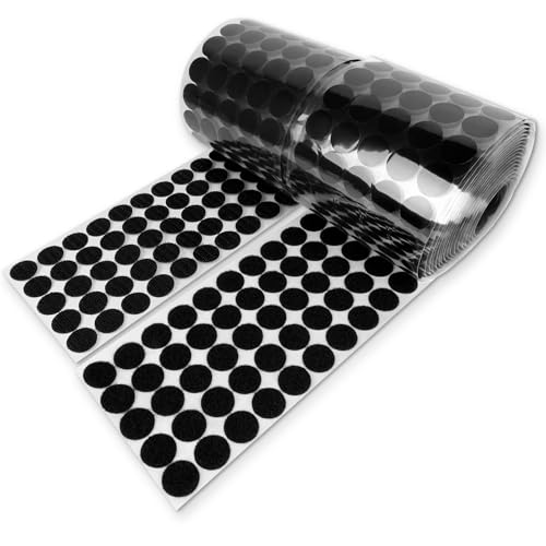 Image of 800 PCS Self Adhesive Dots Tape, Large 0.79 inch Diameter Hook and Loop Dots, Premium Nylon Sticky Back Coins for Home, School, Office, DIY (Black)