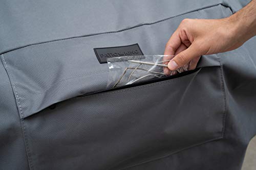 Patio King Grill Cover Replacement For Camp Chef Woodwind 36, Smokepro 36, All 36-Inch Pellet Grills - Upgraded Heavy Duty, Ultra-Durable, All-Weather Pellet Grill Cover (Gray) #TOP4