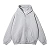 Generisch 2026 Men's Zip Up Long Sleeve Fleece Full Zip Hoodie with Pocket, Light grey, 3XL #1