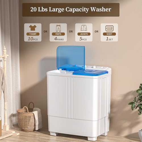 image for VCJ Portable Washing Machine, Twin Tub Washing Machine Laundry Compact