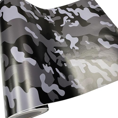 Film vinyle autocollant camouflage pour carrosserie voiture gris noir 20x152