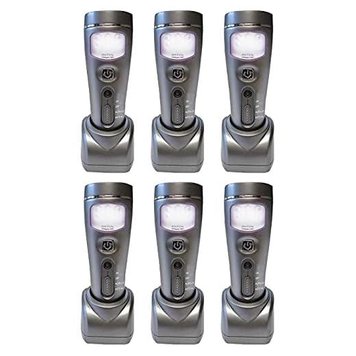 Capstone Lighting 4-in-1 Eco-I-Lite, 6 Pack – Emergency Flashlights, Night Light, Power Failure Light and Work Light – This Rechargeable LED Flashlight is Perfect for Power Outages and Hurricanes