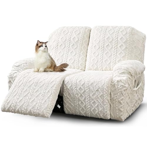 Image of JOKIVTOU Loveseat Recliner Covers 6 Pieces Reclining Sofa Slipcovers with Pocket& Elastic Bottom, 2 Seaters Lazy Boy Non Slip Love Seat Sofa Couch Slipcover, Thick Soft Feel, Washable
