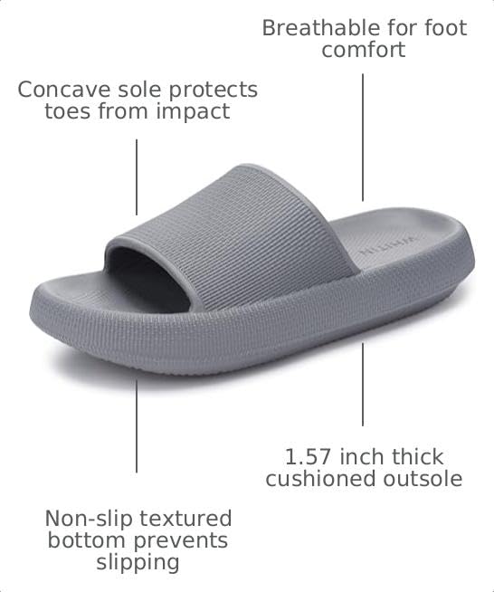 Image of WHITIN Women's Slides with Cushioned Thick Sole Slippers for Home Wear Y13