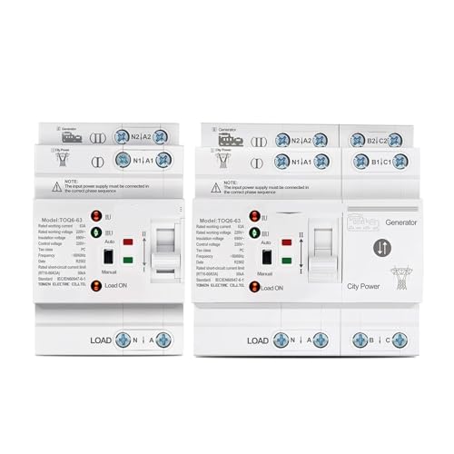 Sélecteur électrique automatique petit format TOQ6 63A double source 220V - 2