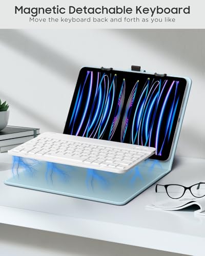 Teclado Bluetooth universal MoKo y funda para iPad Samsung Fire de 9 10.2 10.5 11 pulgadas 5