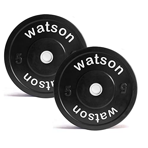 Image of WATSON Dumbbell Plates, 10Kg(5Kgx2) 28mm Bumper Weight Plates With 2 Inch Metal Insert, Strength Training Barbell Weights for Home Gym Workouts