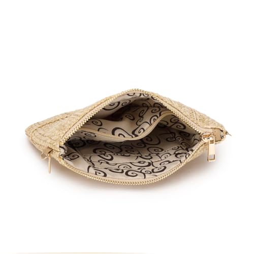 Image of Straw Clutch Purse for Beach Summer Vacation Bag Woven Handbag for Women