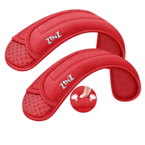 ZINZ 2-Pack Universal Shoulder Pad with Ultra thick Cushion for Bag Luggage Bag Crossbody, Plus Long & Anti-Slip & Breathable,Red-2Pack