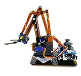 HiSKY SG90 MG90S 4 DOF Desmontaje acrílico mecánico brazo robot garra manipulador para Arduino Maker Kit de aprendizaje DIY Robot (marrón)