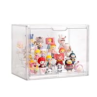 BOHOIDEE Clear Display Case for Figures, Acrylic Storage Organizers Box with Magnetic Door, Wall-Mounted Dustproof Showcase for Collectibles Action Figure