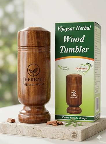 Image of Herbal Tumbler Ayurvedic Wooden Glass for Diabetic Health Benefits, 0.1 Liters