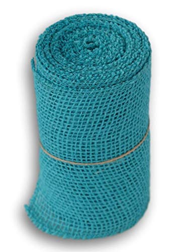 Teal Burlap Ribbon