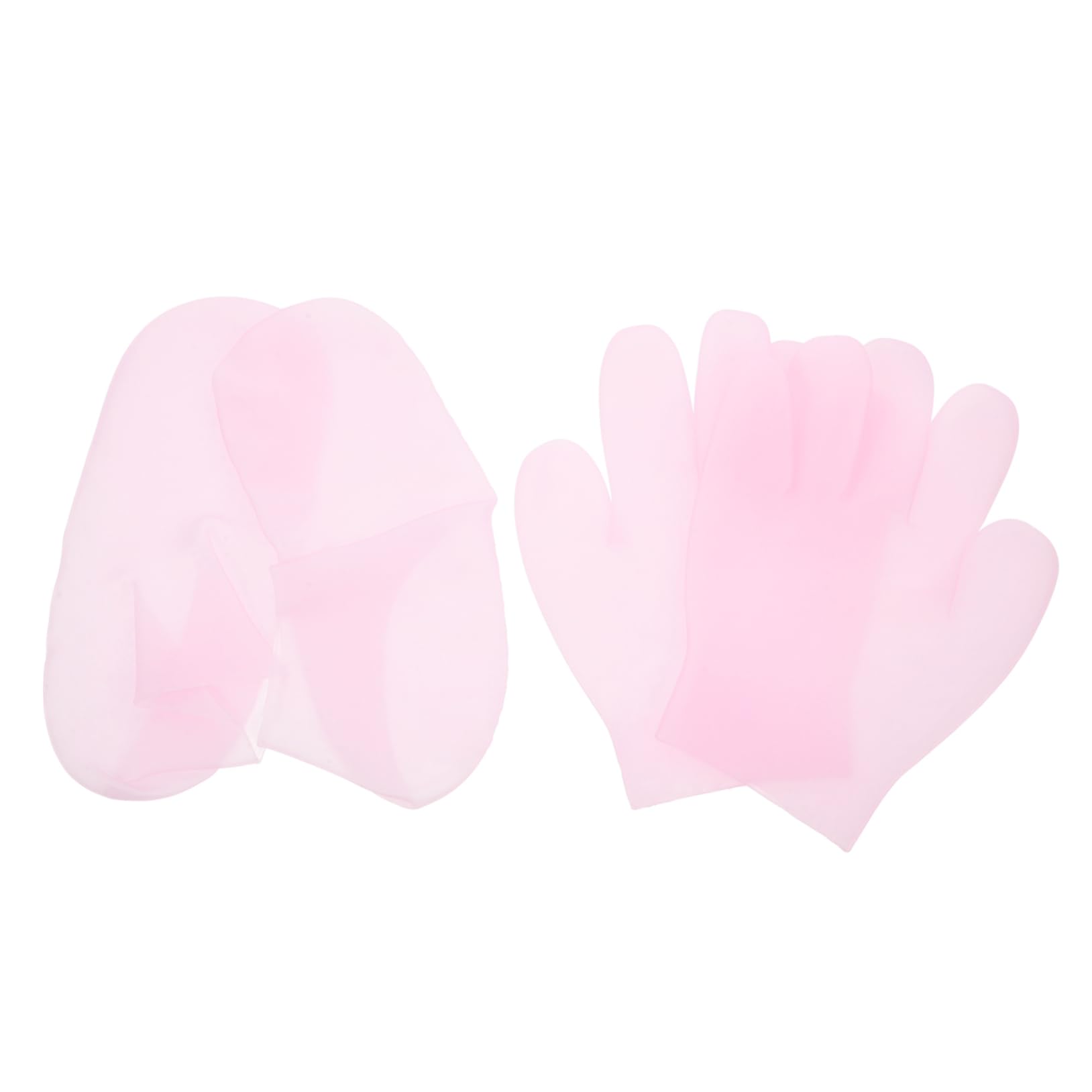 PartyKindom 2 Pairs Moisturizing Hand Gloves Softening Feet Socks Set Gel for Dry Chapped Skin Care Reusable Comfortable Fit Nonslip Honeycomb Design Pink