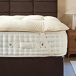 Woolroom Deluxe Mattress Topper Single Bed 4-5 cm - 1000gsm Certified Hypoallergenic British Wool 200tc Organic Cotton Bed Bug Resistant - Extra 100% Natural Premium Comfort