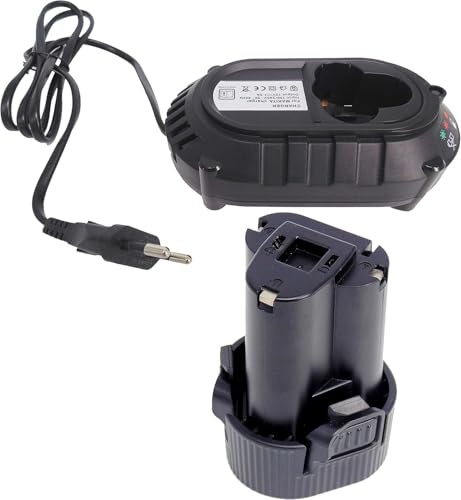 FengWings® BL1013 1,5Ah Batteria Sostituire per Makita 10,8V, Con caricatore DC10WA DC10WD 10.8V, Compatibile con Makita HP330DZ DF330D DF030D TD090D MR051 TD110D TD111D TD091D DT01 MR051