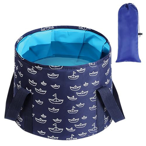 Flintronic Seau Pliable pour Tremper les Pieds, 25L Tremper les Pieds Portable, Bain de Pieds Multifonctionnel, Trempage Pieds Maison, Bassin de Lavage, Bassine Pliante, pour Pêche Camping Plag Voyage
