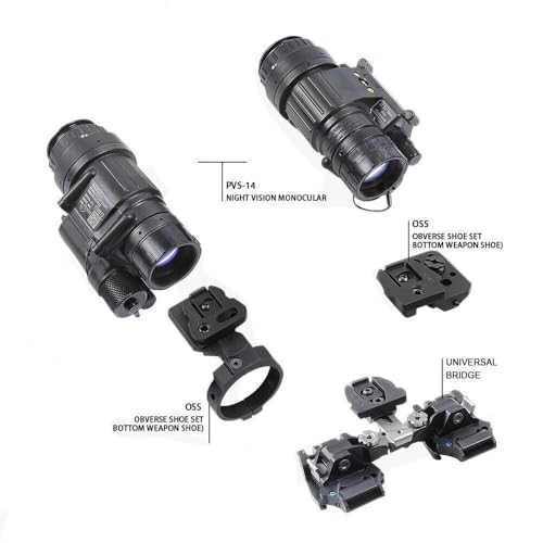 okyass RQE KVC Universal Dual Bridges NVG Mount with NVG OSS Obverse Shoe Set for PVS-14 Night Vision (Tan) - Thumbnail 3