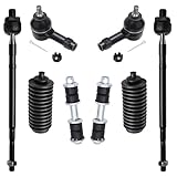 Detroit Axle - FWD Front 8pc Suspension Kit for 02-07 Mitsubishi Lancer, Stabilizer Sway Bars Outer Inner Tie Rod Ends Boots 2002 2003 2004 2005 2006 2007 Replacement