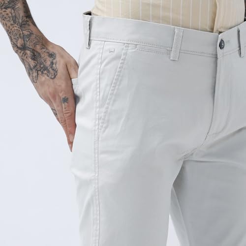 Image of BASICS Premium Cotton Stretch Formal Trousers for Men | Office Pants