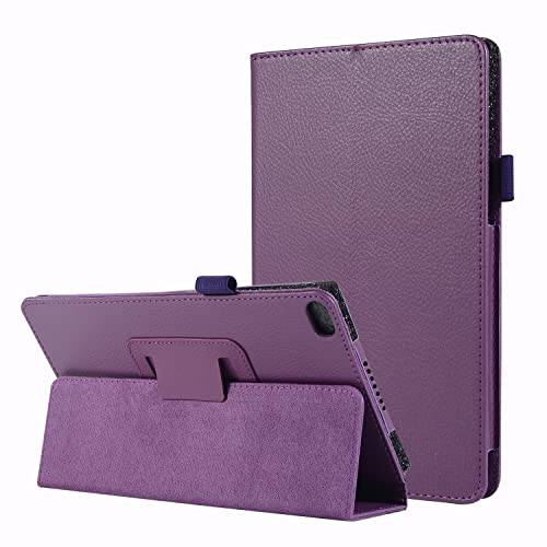 Étui en cuir de texture violet pour tablette Lenovo E8 finition slim élégante