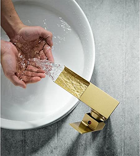Grifo de lavabo de latón macizo con diseño cepillado para baño contemporáneo 7