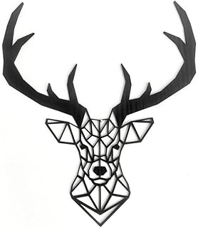 Pet-Jos Deer Head Wall Decor: Geometric Ornaments, Minimalist Wooden Hanging Decoration
