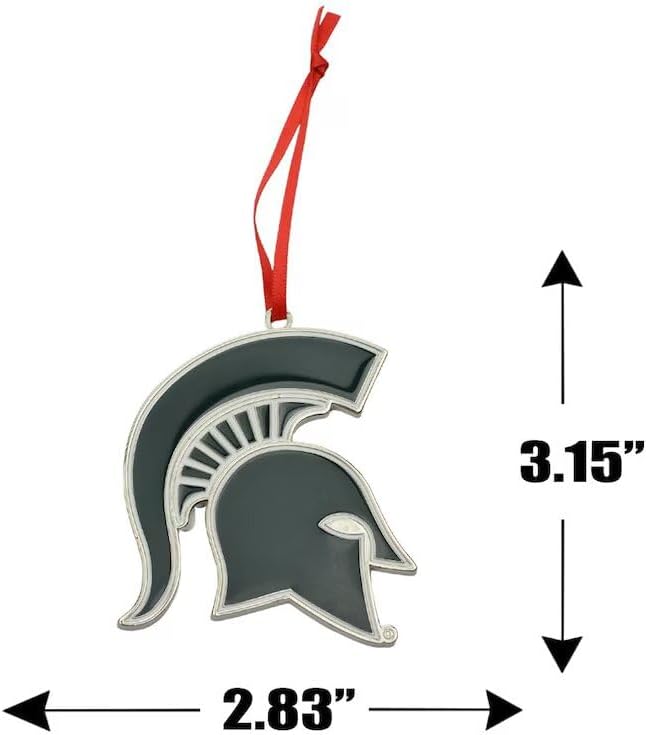 Collegiate Pulse Michigan State Spartans Spartan Head Metal Christmas Ornament - Image 2