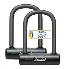 Via Velo U Lock 2 Sets Same Key System 6 Keyed Alike | Heavy Duty 20CrMnTi Mini U Locks 16mm with Sold Secure Diamond Approval for Scooter and Electric Scooter and Perfect for famliy Kids and Couple