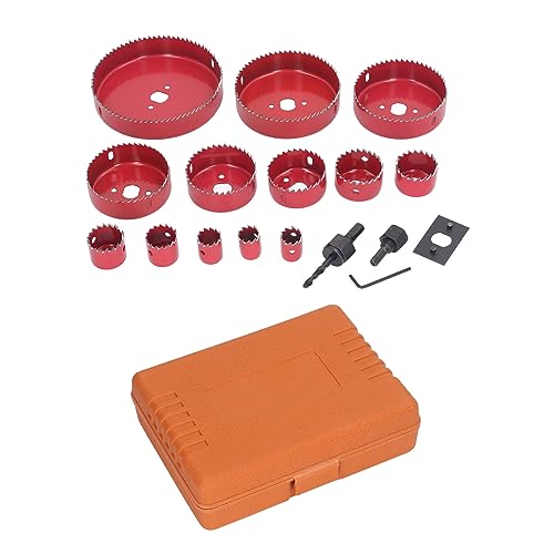 Kit de herramientas de apertura de agujeros para carpintería, juego de abridor de sierra de corona profesional con 13 tamaños, incluye broca, llave hexagonal y junta, para tablero